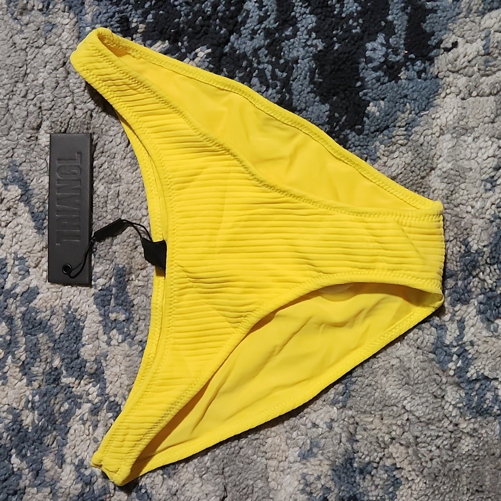 Yellow Rib normal coverage Bathing suit bottom